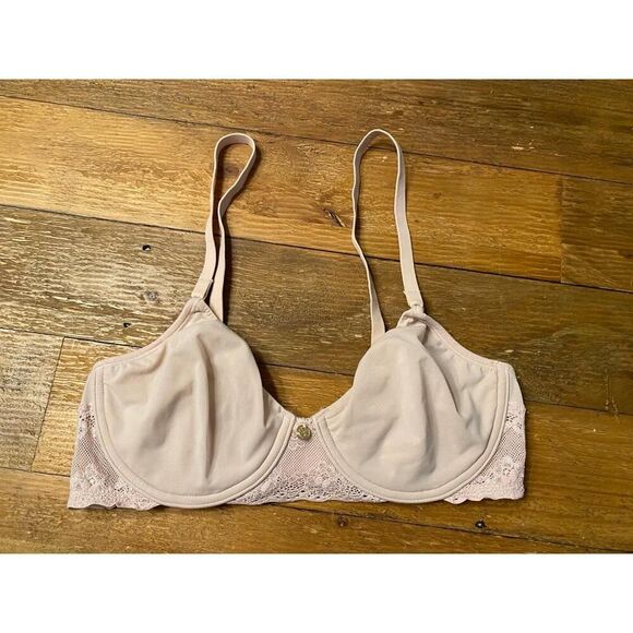 Natori 32B Bliss Perfection Contour Bra Beige T-shirt Minimalist Everyday Chic - Picture 4 of 8